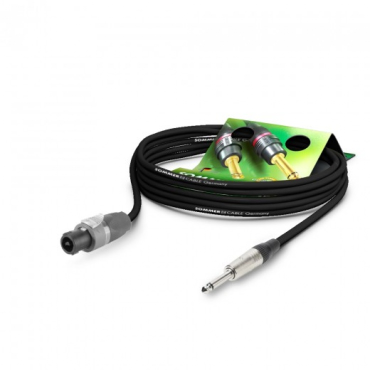 Cablu audio speakon la jack mono 6.35mm 10m Negru, NEUTRIK ME21-225-1000-SW imagine noua