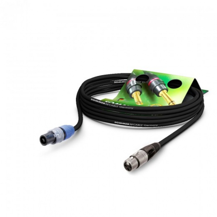 Cablu audio speakon la XLR 3 pini 10m Negru, NEUTRIK ME22-225-1000-SW conectica.ro