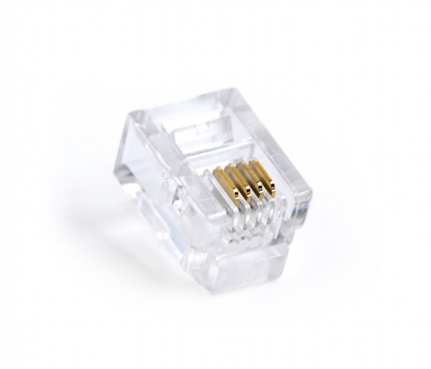 Set 100 conectori rj11 6p4c, gembird mp-6p4c/100