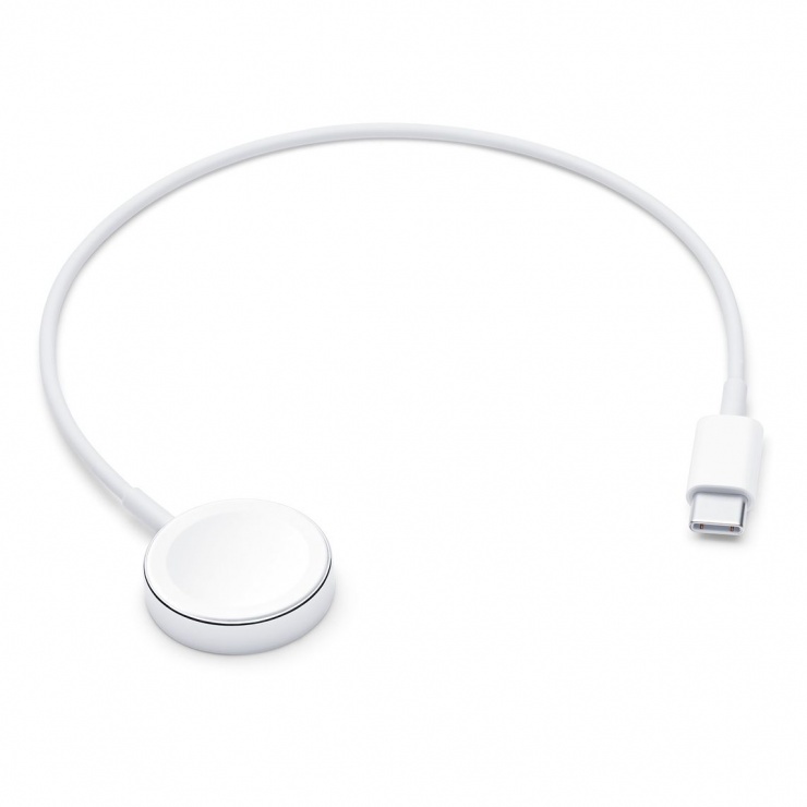 Cablu de incarcare USB-C pentru Apple Watch 0.3m Alb, Apple MX2J2ZM/A imagine noua