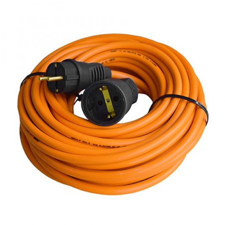 Cablu prelungitor Schuko T-M 15m Orange, PS15-1X15 conectica.ro