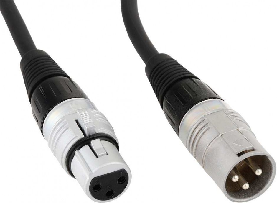 Cablu prelungitor XLR 3 pini T-M Negru 15m, SGHN-1500-SW 15m imagine noua