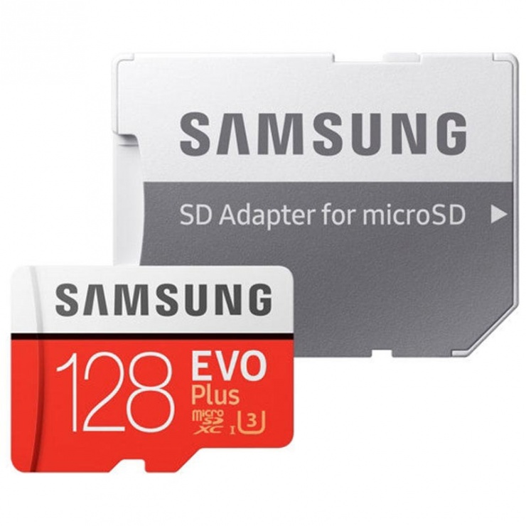 Card de memorie Samsung MicroSDXC EVO Plus 128GB clasa 10 + adaptor SD, Samsung MB-MC128HA/EU imagine noua