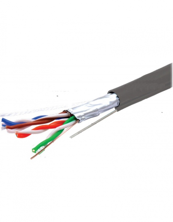 Rola cablu de retea RJ45 FTP cat. 5e cu sufa CU 305m Gri, TE088584 imagine noua