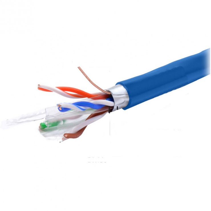 Rola cablu de retea RJ45 305m FTP cat.6 CU Albastru, TE088587 imagine noua