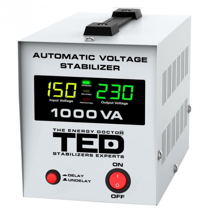 Stabilizator tensiune TED 1000VA-AVR cu LCD, A0112900 conectica.ro