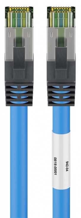 Cablu de retea CAT 8.1 S/FTP (PiMF) 5m Blue, Goobay G45662 imagine noua