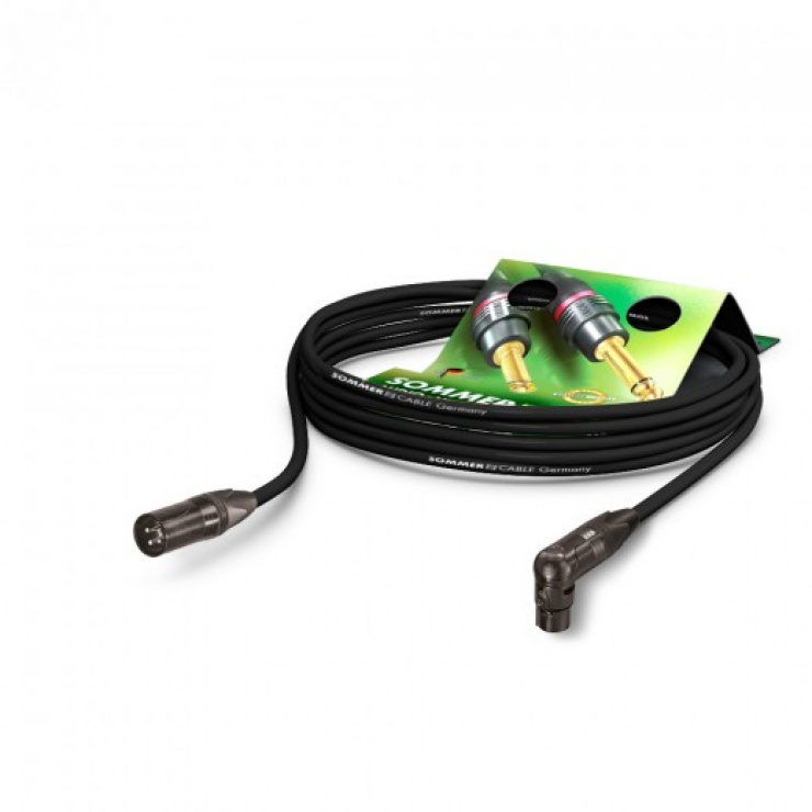 Cablu prelungitor XLR T-M unghi 90 grade 5m, Hicon SG0E-0500-SW imagine noua