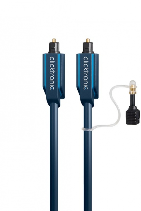 Cablu audio optic Toslink SPDIF cu adaptor mini Toslink 5m, Clicktronic CLICK70370 imagine noua