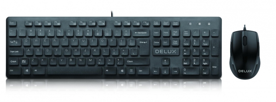 Kit tastatura + mouse USB Negru, Delux KA150U+M321BU conectica.ro
