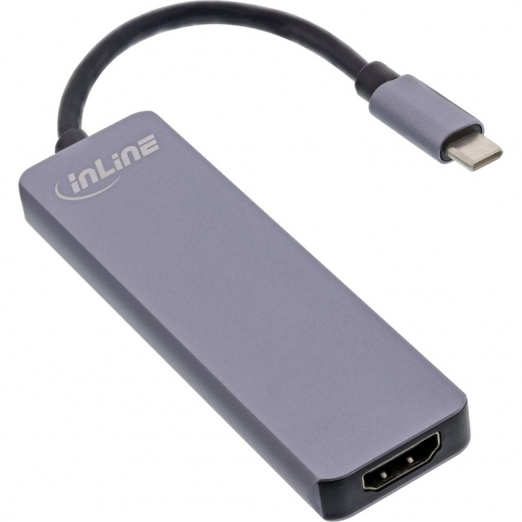 Docking station USB 3.2-C la HDMI 4K30Hz/2 x USB-A + card reader, InLine IL33271I 3.2-C imagine noua tecomm.ro