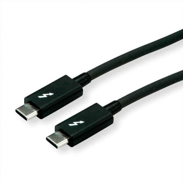 Cablu Thunderbolt 3 20Gb 5A T-T Negru 2m, Roline 11.02.9042 (2M imagine noua tecomm.ro