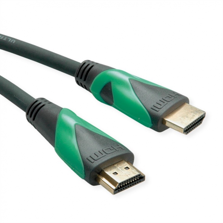 Cablu ATC Ultra HDMI (certificat) 8K60Hz T-T 3m Green, Roline 11.44.6012 11.44.6012 imagine noua tecomm.ro