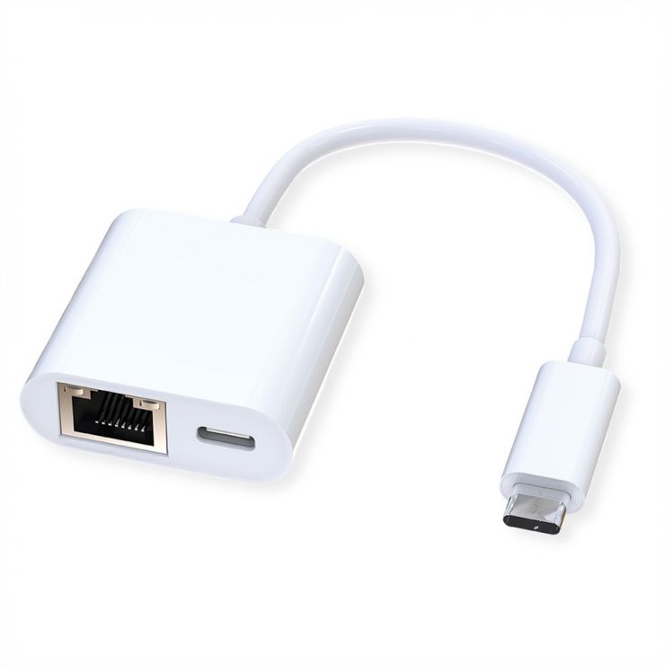Adaptor retea USB 3.2 Gen2 type C la Gigabit LAN + alimentare 100W, Roline 12.02.1100 conectica.ro imagine noua tecomm.ro
