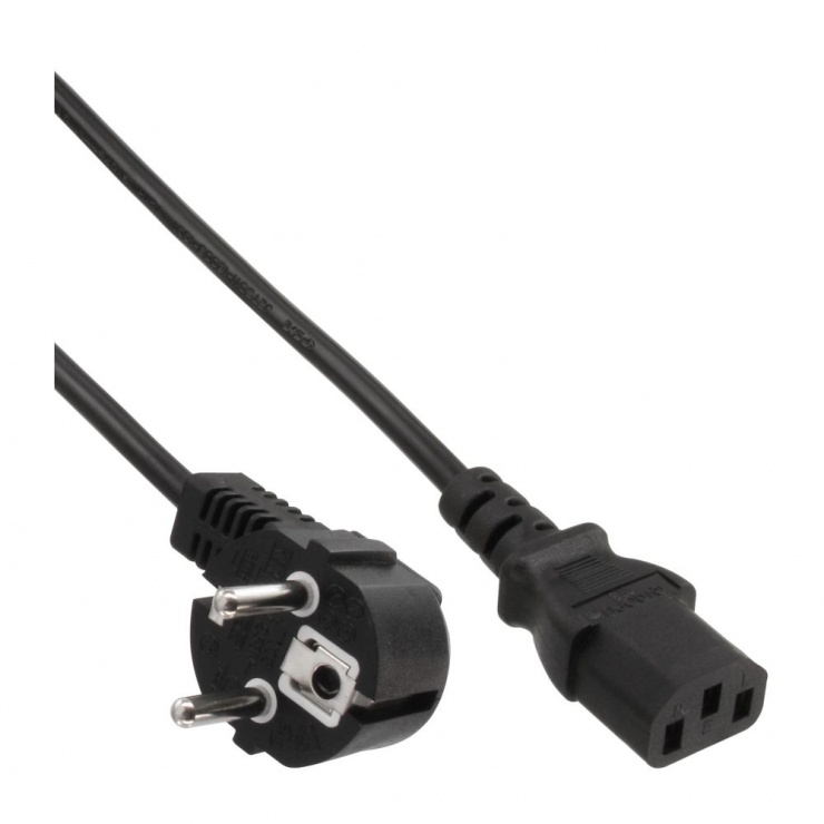 Cablu de alimentare Schuko la IEC C13 0.3m Negru, InLine IL16647F conectica.ro imagine noua 2022