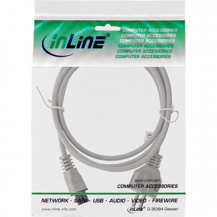 Cablu de alimentare IEC320 la C5 Mickey Mouse 1.8m Gri, InLine 16656A conectica.ro
