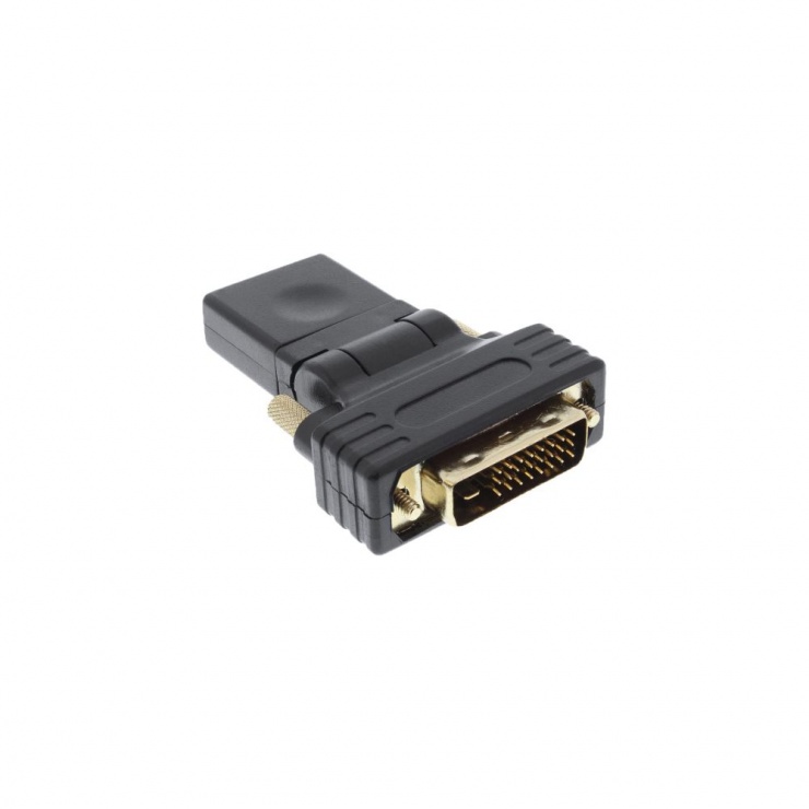 Adaptor rotativ HDMI la DVI-D M-T, InLine 17660W conectica.ro