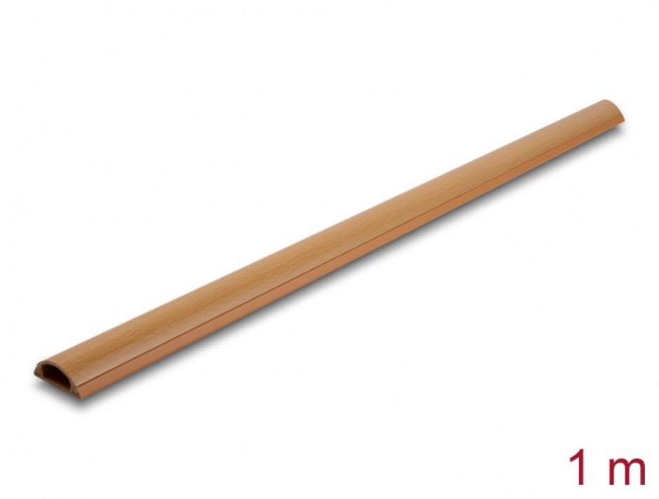 Canal cablu autoadeziv 30x11mm – lungime 1m cu aspect de lemn, Delock 20730 imagine noua