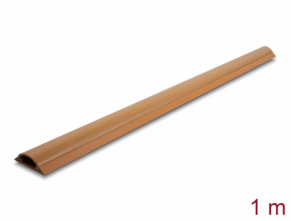 Canal cablu autoadeziv 50x13mm – lungime 1m cu aspect de lemn, Delock 20731 imagine noua