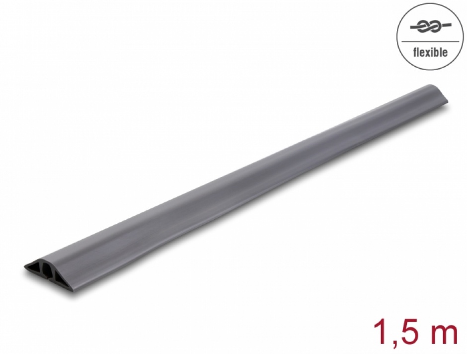 Canal cablu flexibil PVC 50x13mm – lungime 1.5m Gri, Delock 20732 1.5M imagine noua