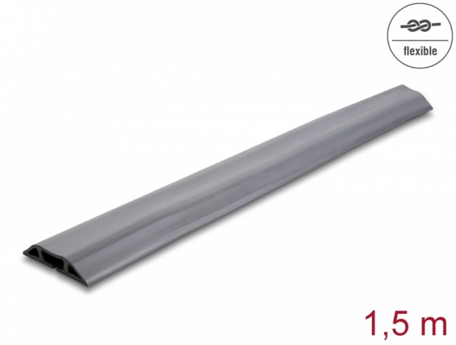 Canal cablu flexibil PVC 70x13mm – lungime 1.5m Gri, Delock 20733 imagine noua
