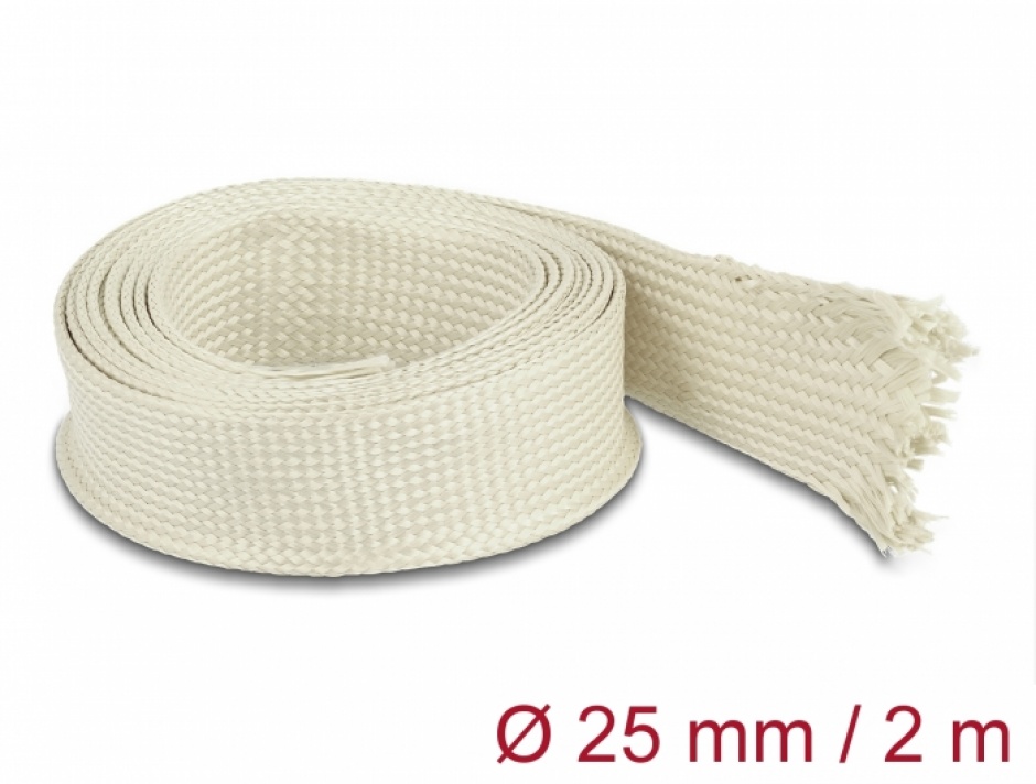 Plasa/organizator cabluri din fibre de nomex 2m x 25mm Alb, Delock 20895 (Alb) imagine noua tecomm.ro