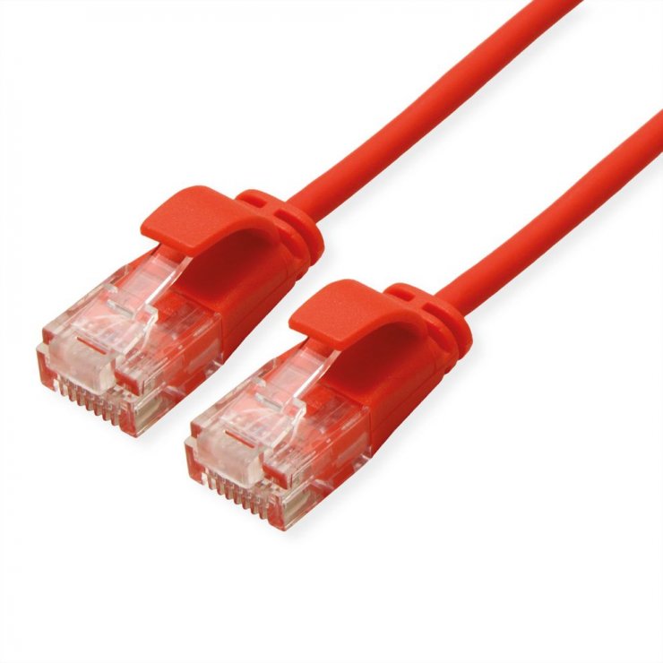 Cablu de retea RJ45 MYCON Slim UTP Cat.6A LSOH 0.15m Rosu, CON3910