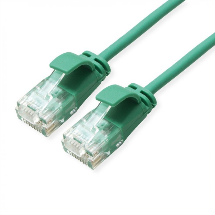 Cablu de retea RJ45 MYCON Slim UTP Cat.6A LSOH 1.5m Verde, CON3934