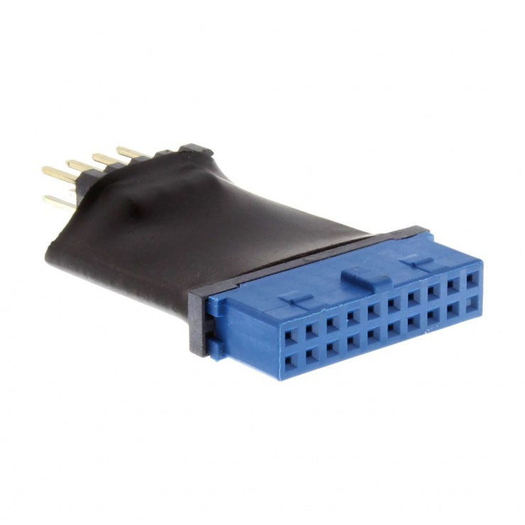 Adaptor pin header 19 pini 3.0 la pin header USB 2.0 M-T, InLine 33449L conectica.ro