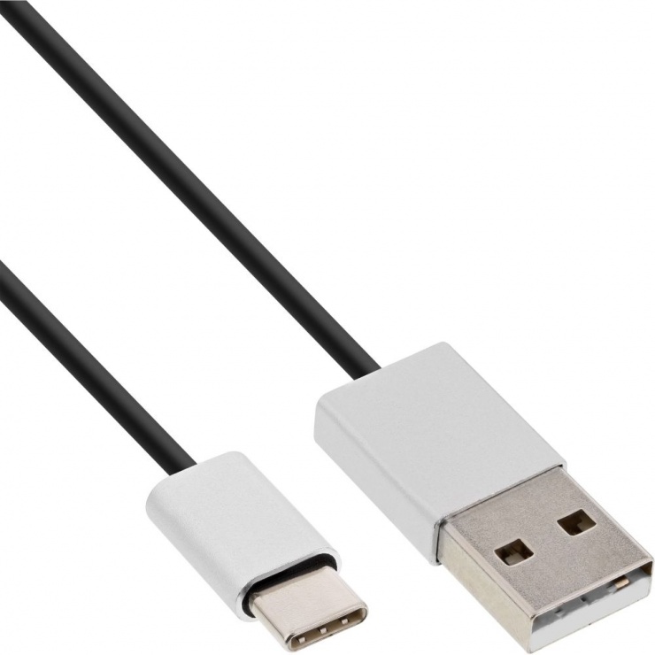 Cablu USB 2.0 la USB type C T-T 5m Negru, InLine IL35835 conectica.ro