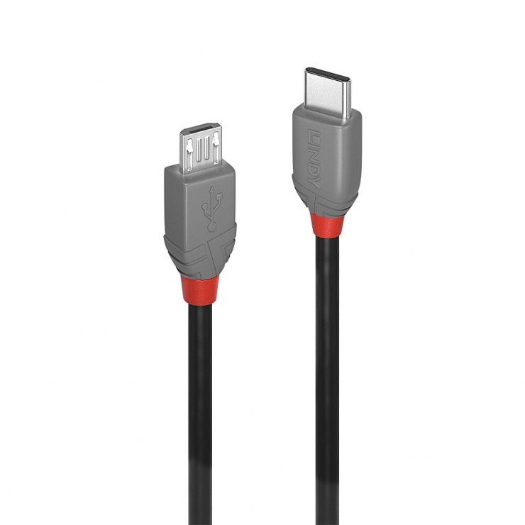 Cablu USB 2.0 Type C la micro USB-B Anthra Line 3m, Lindy L36893 -3M imagine noua 2022