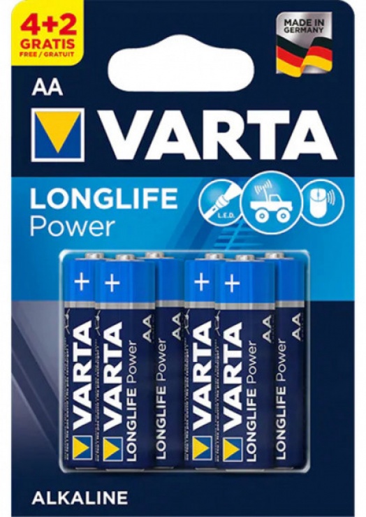 Set 4+2 baterii VARTA LONGLIFE POWER AA LR6 MN1500 conectica.ro imagine noua 2022