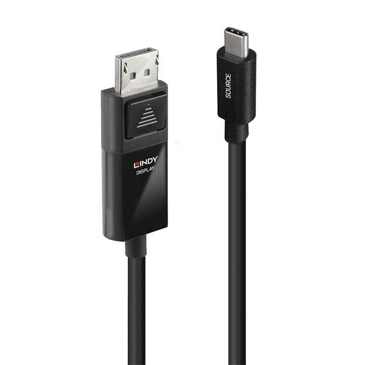 Cablu USB type C la Displayport 8K60Hz/4K144Hz cu HDR T-T 2m, Lindy L43342 (2M imagine noua tecomm.ro