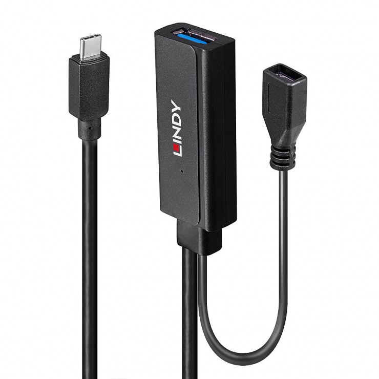 Cablu prelungitor activ USB 3.2 Gen1-C la USB-A T-M 5m, Lindy L43344 3.2 imagine noua tecomm.ro