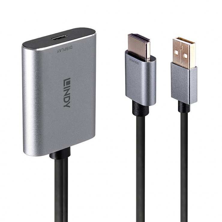 Convertor HDMI la USB type C 4K60Hz cu alimentare T-M, Lindy L43347 4K60Hz imagine noua 2022
