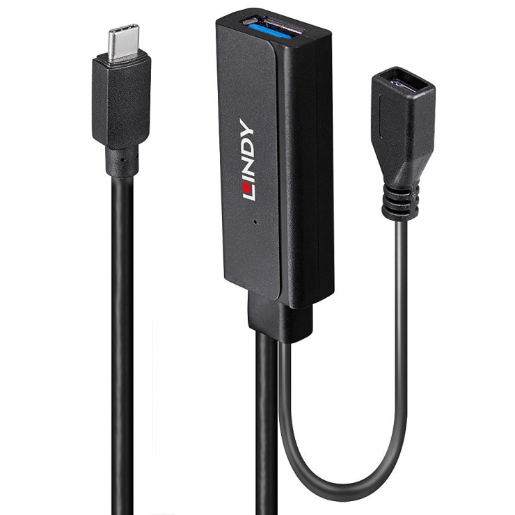 Cablu prelungitor activ USB 3.2 Gen1-C la USB-A T-M 3m, Lindy L43352 (3M imagine noua tecomm.ro