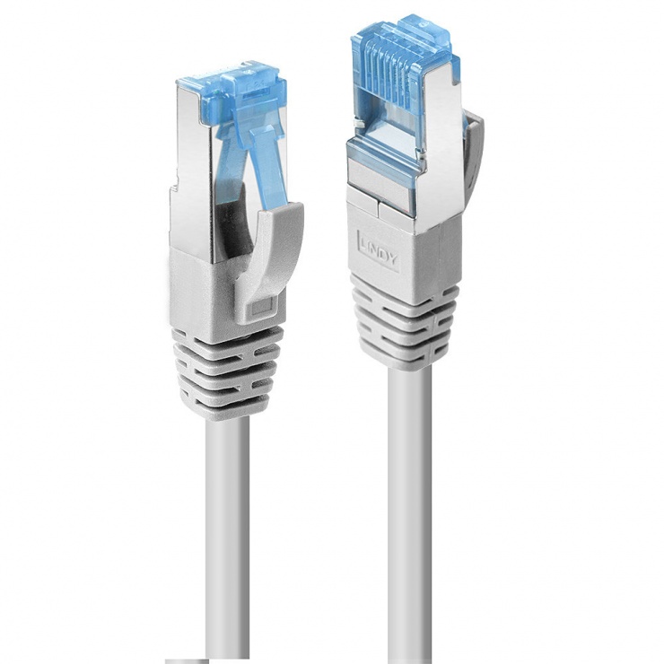 Cablu de retea Cat.6A S/FTP LSZH 0.3m Gri, Lindy L47130 0.3m imagine noua 2022