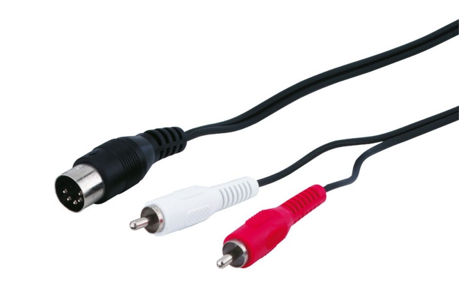 Cablu DIN 5 pini la 2 x RCA T-T 1.5m. Goobay G50014 1.5m