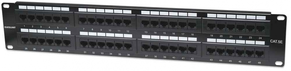 Patch panel 48 porturi cat 5e UTP 2U, Intellinet 513579 (2U imagine noua 2022