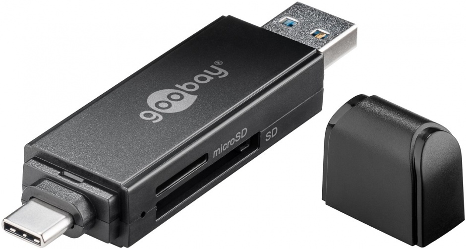 Cititor de carduri USB 3.1 type C + A la MicroSD/SD, Goobay G58261 imagine noua