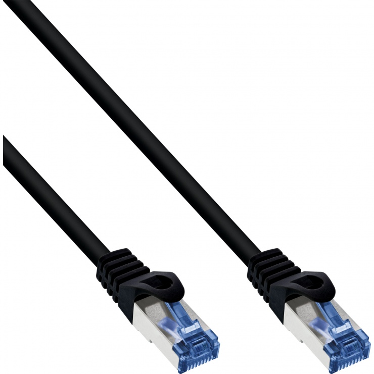 Cablu de retea RJ45 de exterior SFTP Cat.6A 5m Negru, InLine IL72805S cablu imagine noua 2022