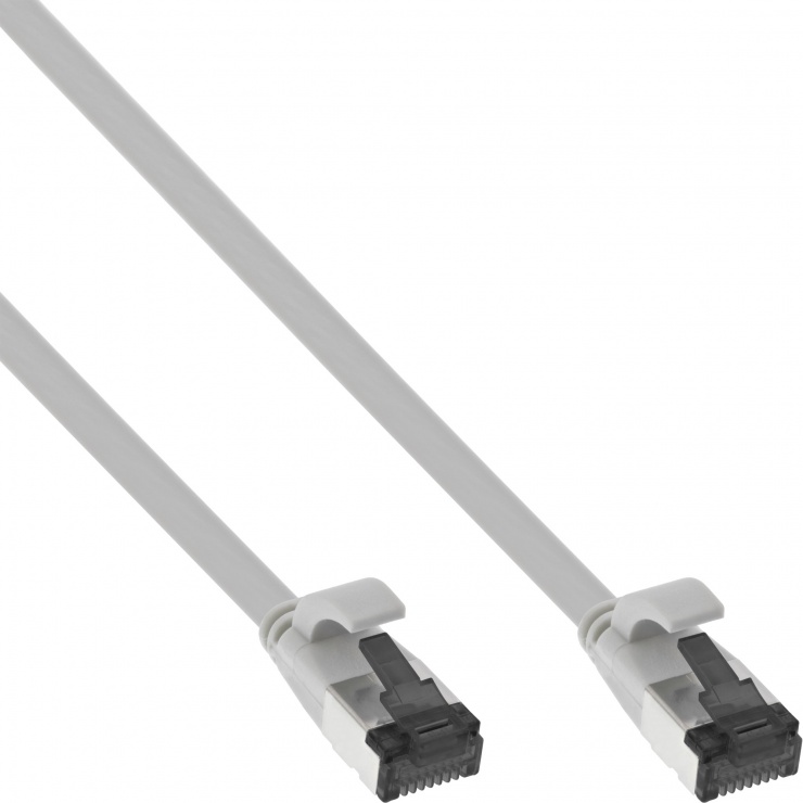Cablu de retea RJ45 flat FTP Cat.8.1 7.5m Gri, InLine IL75807 7.5m imagine noua 2022