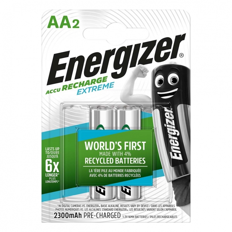 Set 2 acumulatori nimh aa 2300mah extreme, energizer e300624500
