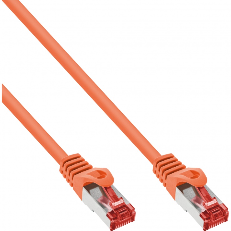 Cablu de retea RJ45 Cat.6 SFTP PiMF 25m Orange, InLine IL76425O (25M imagine noua tecomm.ro