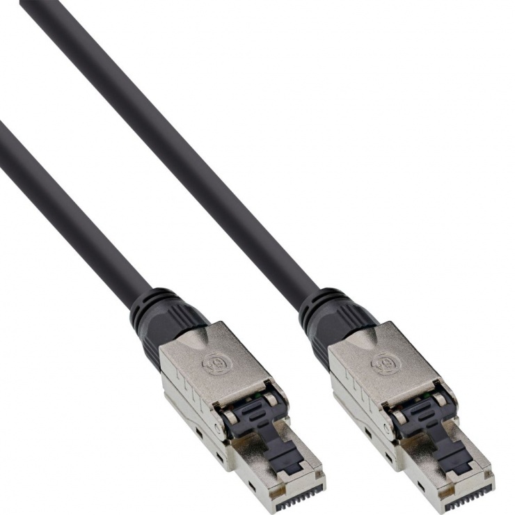Cablu de retea RJ45 UTP cat.6A LSOH 15m Negru, InLine 77815S 15m imagine noua tecomm.ro