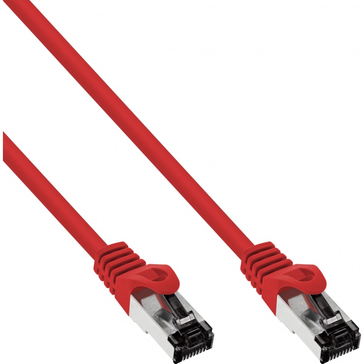 Cablu de retea RJ45 S/FTP PiMF Cat.8.1 LSOH 2m Rosu, InLine IL78802R (PiMF) imagine noua 2022
