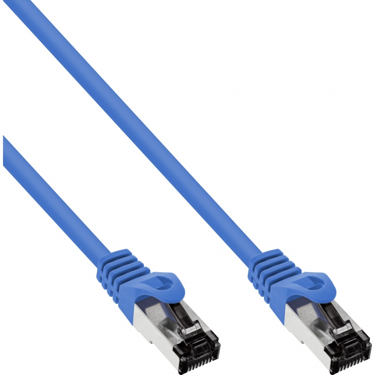 Cablu de retea RJ45 S/FTP PiMF Cat.8.1 LSOH 10m Albastru, InLine IL78800B (10M imagine noua tecomm.ro