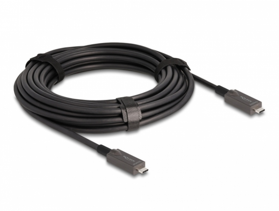 Cablu activ optic USB 3.2 Gen2 Type C 4K144Hz/60W T-T 10m, Delock 84150 (10M imagine noua tecomm.ro