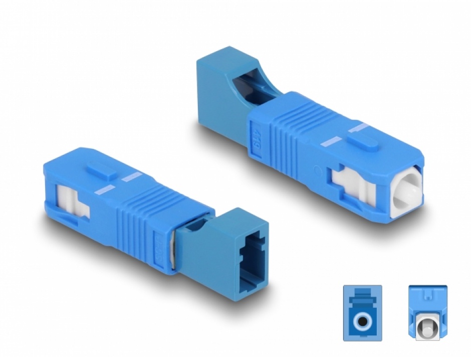 Adaptor fibra optica Hybrid SC Simplex la LC Simplex T-M blue, Delock 87941 conectica.ro