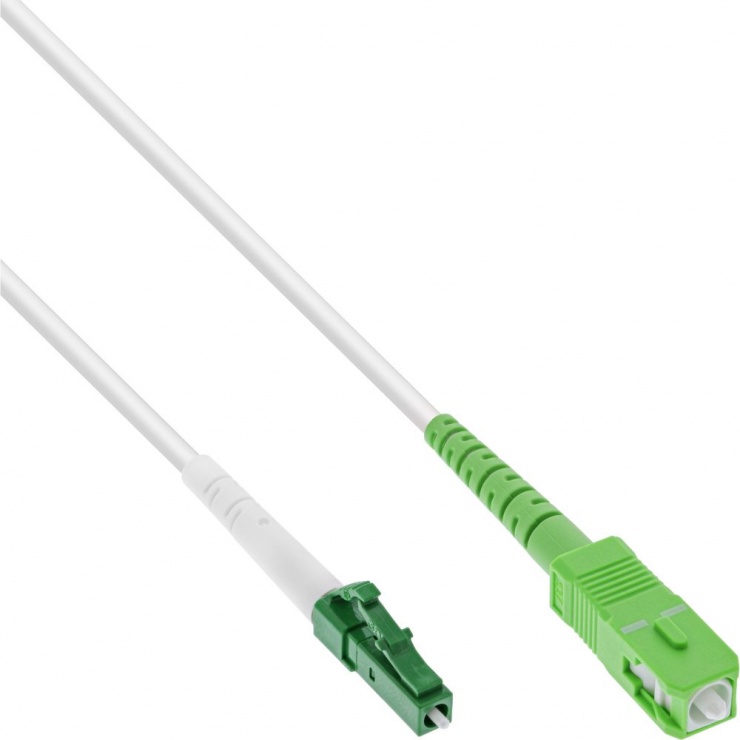 Cablu fibra optica Simplex FTTH LC/APC la SC/APC OS2 20m, InLine IL88420 20m imagine noua